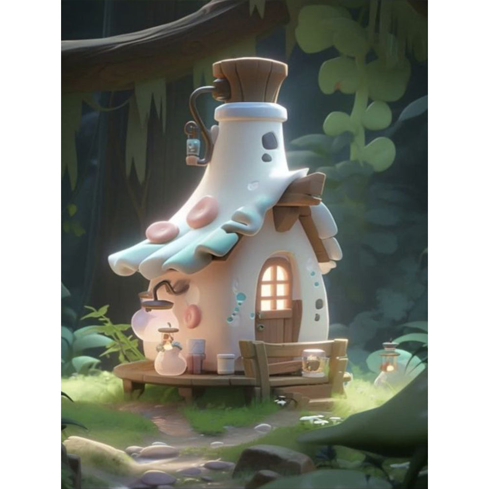 Diamond Painting - Full Round - forest bottle hut (30*40CM)