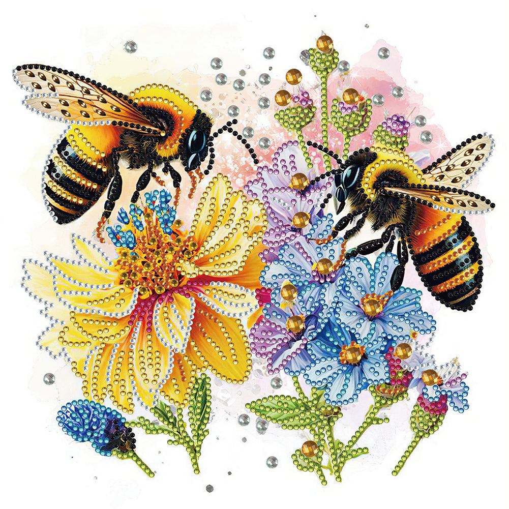 Diamond Painting - Partial Special Shaped - honey bees (30*30CM)