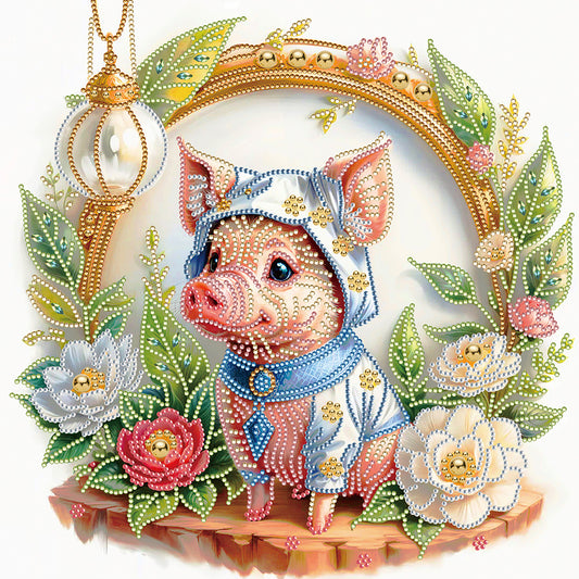 Diamond Painting - Partial Special Shaped - Simple piggy (40*40CM)
