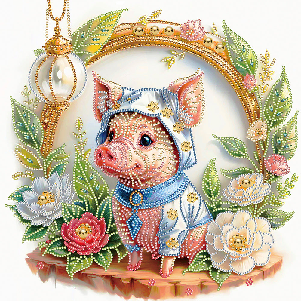 Diamond Painting - Partial Special Shaped - Simple piggy (40*40CM)