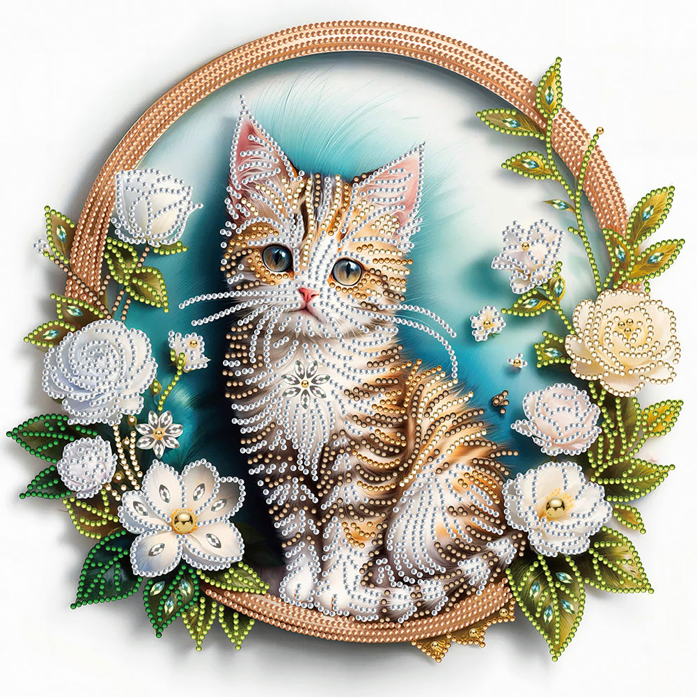 Diamond Painting - Partial Special Shaped - simple kitten (40*40CM)