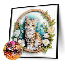 Load image into Gallery viewer, Diamond Painting - Partial Special Shaped - simple kitten (40*40CM)
