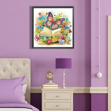 Load image into Gallery viewer, Diamond Painting - Partial Special Shaped - Minimalistic book and butterfly (40*40CM)
