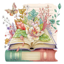 Load image into Gallery viewer, Diamond Painting - Partial Special Shaped - simple flower book butterfly (40*40CM)
