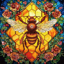Load image into Gallery viewer, Diamond Painting - Partial Special Shaped - Simple bee (40*40CM)
