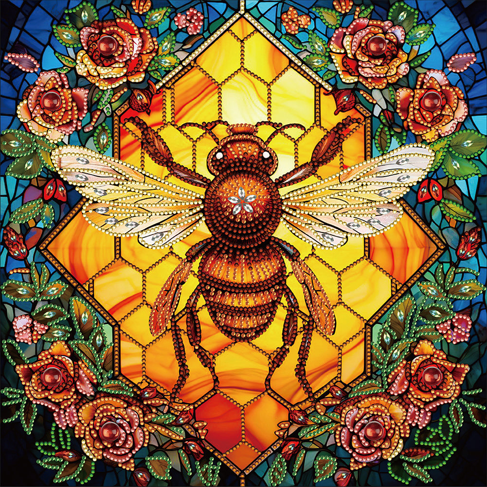 Diamond Painting - Partial Special Shaped - Simple bee (40*40CM)