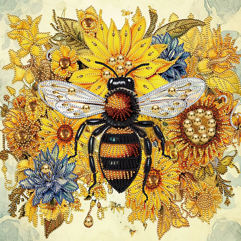 Diamond Painting - Partial Special Shaped - Simple wasp (40*40CM)