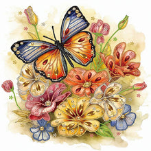 Load image into Gallery viewer, Diamond Painting - Partial Special Shaped - Simple butterfly and flower (40*40CM)
