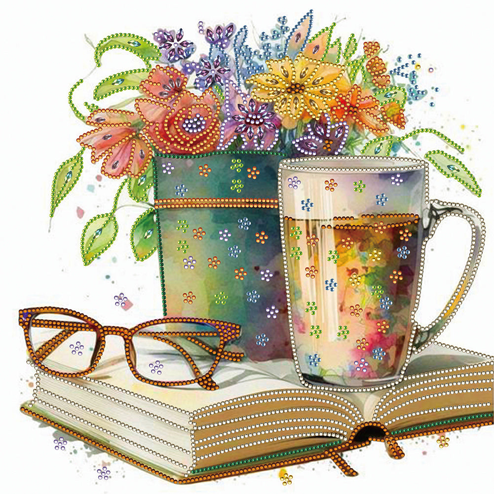 Diamond Painting - Partial Special Shaped - Simple book coffee (40*40CM)