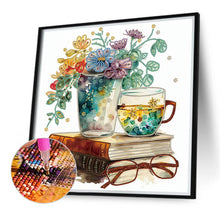Load image into Gallery viewer, Diamond Painting - Partial Special Shaped - Simple glasses book (40*40CM)
