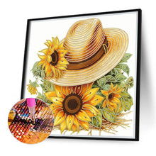 Load image into Gallery viewer, Diamond Painting - Partial Special Shaped - simple hat sunflower (40*40CM)
