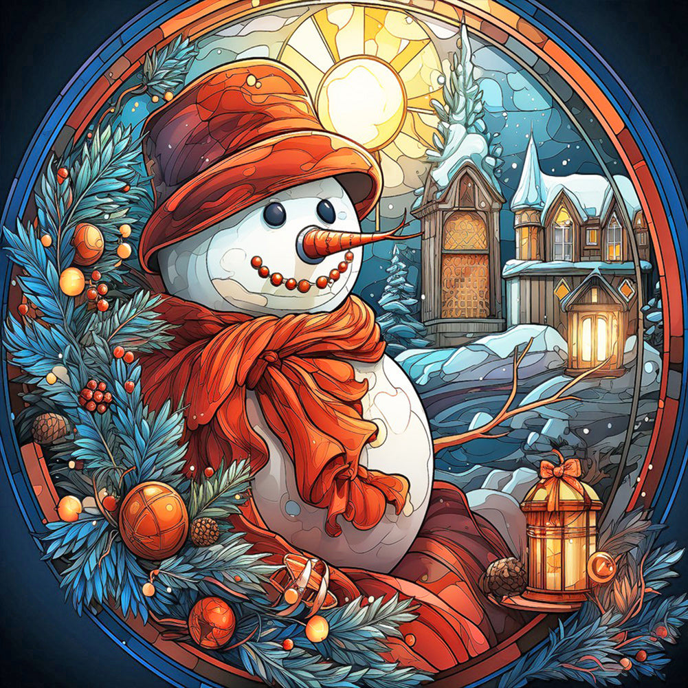 Diamond Painting - Full Round - Christmas glass art (30*30CM)