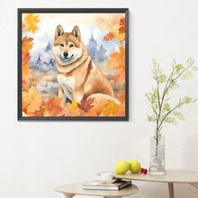 Load image into Gallery viewer, Diamond Painting - Full Round - maple leaf puppy (30*30CM)
