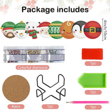 Load image into Gallery viewer, 8PCS Diamond Painting Art Coaster Kit with Holder (Christmas Collection)

