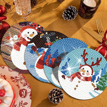 Load image into Gallery viewer, 8PCS Diamond Painting Art Coaster Kit with Holder (Christmas Snowman)
