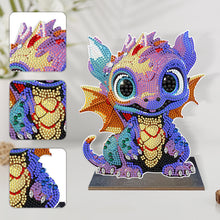 Load image into Gallery viewer, Wooden Crystal Painting Desktop Kit Diamond Art Table Decor (Dragon Baby #6)
