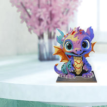 Load image into Gallery viewer, Wooden Crystal Painting Desktop Kit Diamond Art Table Decor (Dragon Baby #6)
