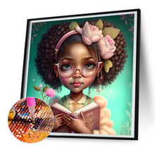 Load image into Gallery viewer, Diamond Painting - Full Round - curly black girl (30*30CM)
