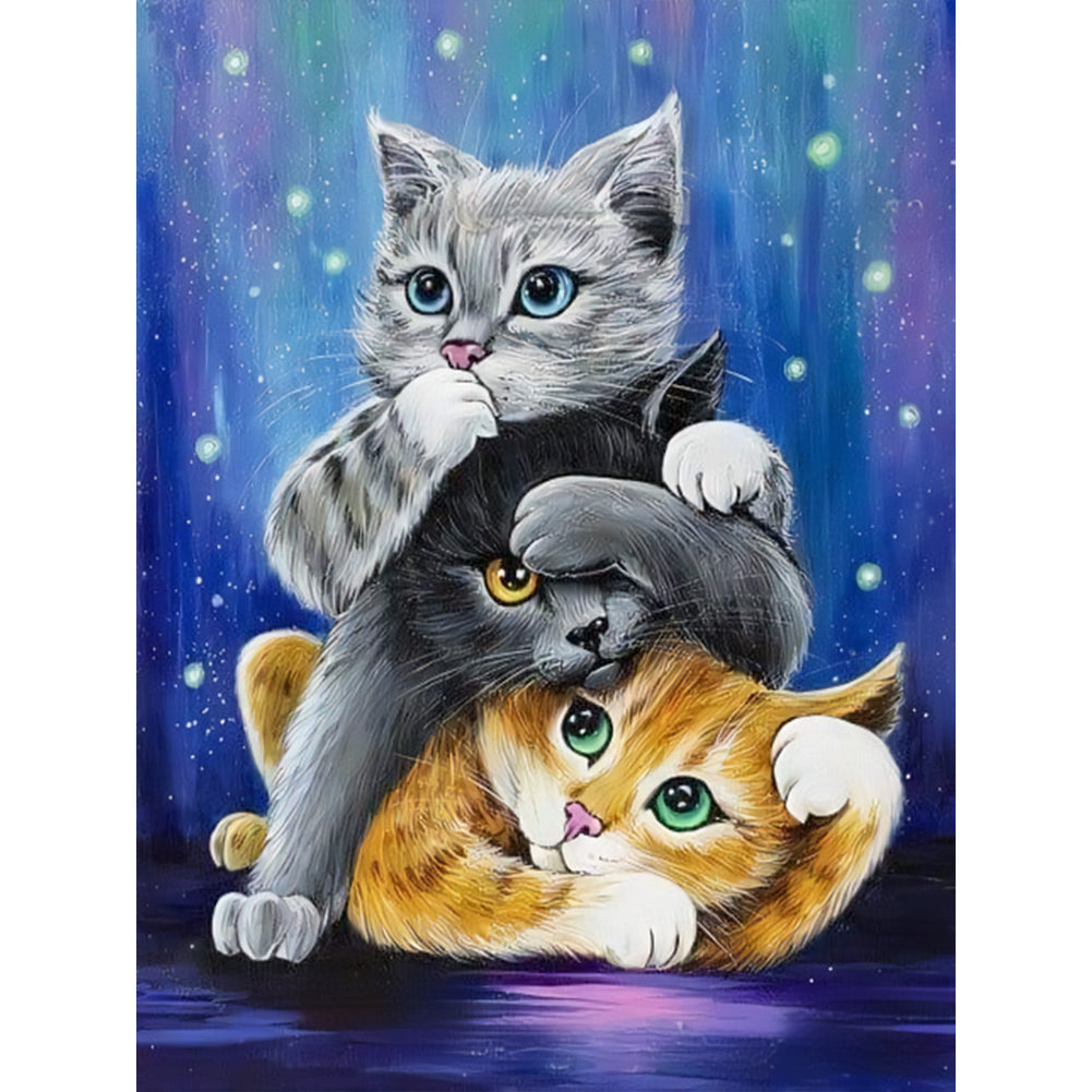 Diamond Painting - Full Round - cat mischief (30*40CM)