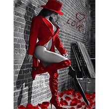Load image into Gallery viewer, Diamond Painting - Full Round - girl in red (30*40CM)
