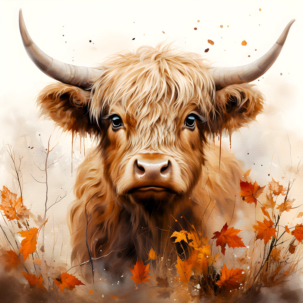 Diamond Painting - Full Round - highland yak (30*30CM)