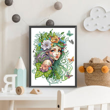Load image into Gallery viewer, Diamond Painting - Partial Special Shaped - girl with butterfly (30*40CM)
