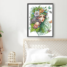 Load image into Gallery viewer, Diamond Painting - Partial Special Shaped - girl with butterfly (30*40CM)
