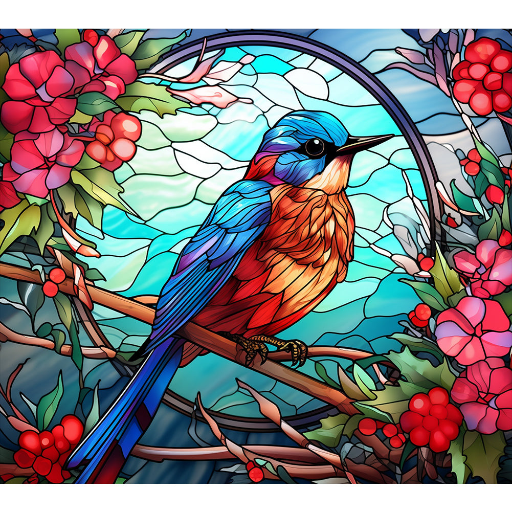 Diamond Painting - Full Round - glass art bird (35*30CM)