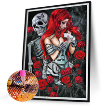 Load image into Gallery viewer, Diamond Painting - Full Round - girl rose skull (30*40CM)
