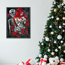 Load image into Gallery viewer, Diamond Painting - Full Round - girl rose skull (30*40CM)
