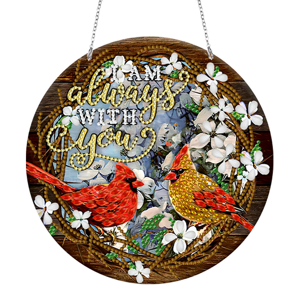 Suncatcher Double Sided Diamond Painting Hanging Sign (Freckled Bird #3)