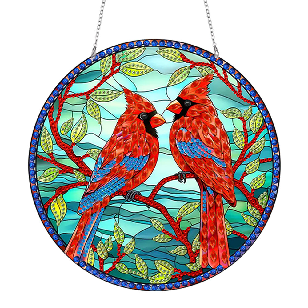 Suncatcher Double Sided Diamond Painting Hanging Sign (Freckled Bird #5)