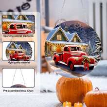 Load image into Gallery viewer, Suncatcher Double Sided Special Shape Crystal Painting Ornaments Xmas Red Truck
