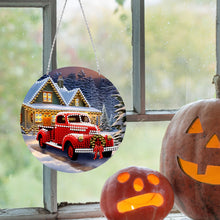 Load image into Gallery viewer, Suncatcher Double Sided Special Shape Crystal Painting Ornaments Xmas Red Truck
