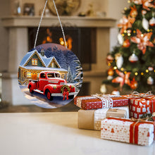 Load image into Gallery viewer, Suncatcher Double Sided Special Shape Crystal Painting Ornaments Xmas Red Truck
