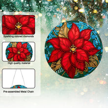 Load image into Gallery viewer, Suncatcher Double Sided Special Shape Crystal Painting Ornaments Xmas Poinsettia
