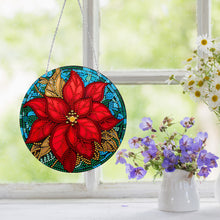 Load image into Gallery viewer, Suncatcher Double Sided Special Shape Crystal Painting Ornaments Xmas Poinsettia

