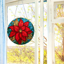 Load image into Gallery viewer, Suncatcher Double Sided Special Shape Crystal Painting Ornaments Xmas Poinsettia
