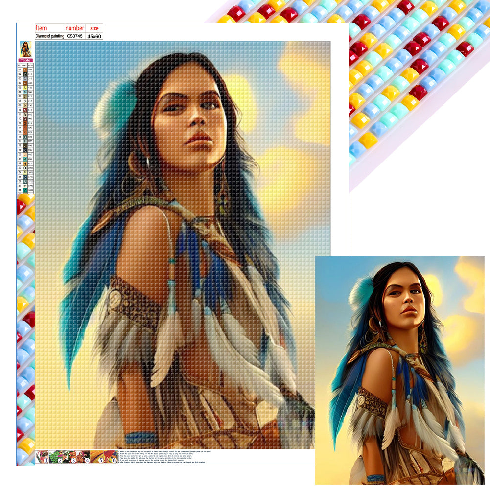 Diamond Painting - Full Square - indian woman (45*60CM)