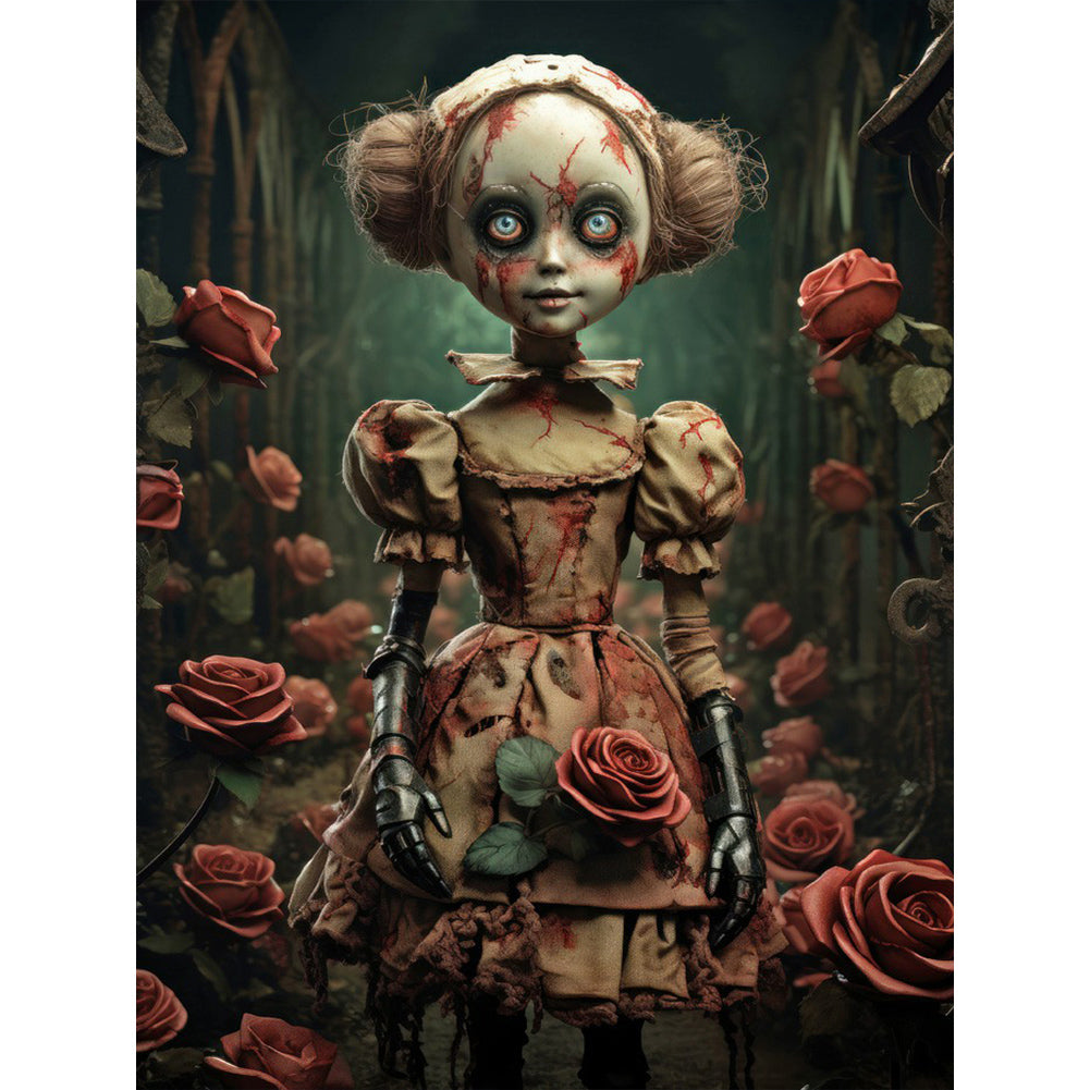 Diamond Painting - Full Round - halloween skull doll (30*40CM)