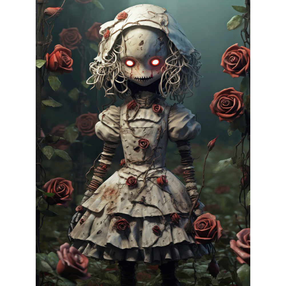 Diamond Painting - Full Round - halloween skull doll (30*40CM)