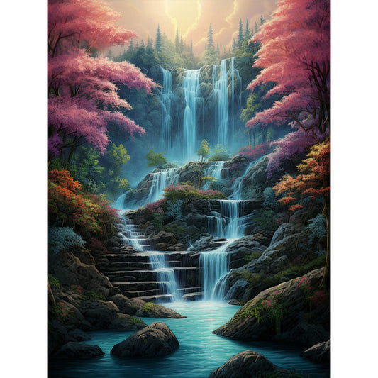 Diamond Painting - Full Round - waterfall view (30*40CM)