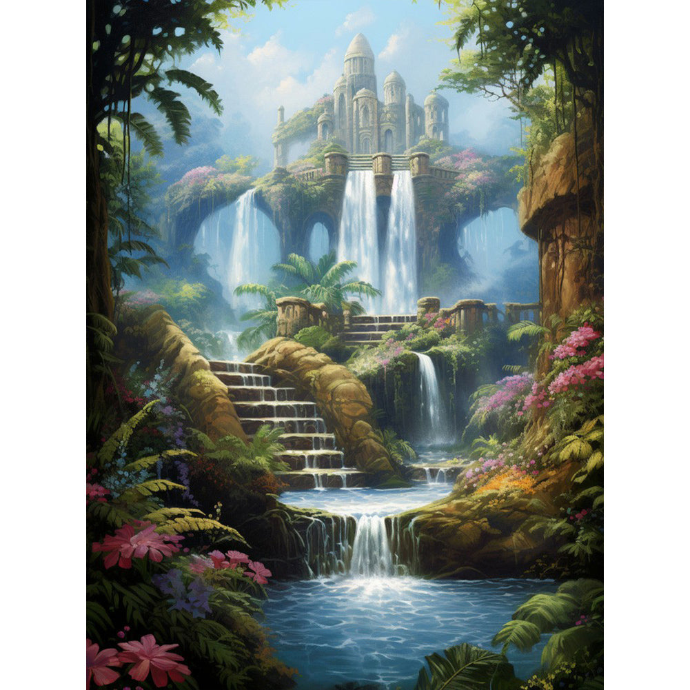 Diamond Painting - Full Round - waterfall view (30*40CM)