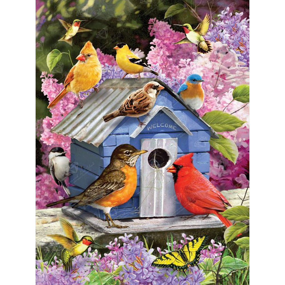Diamond Painting - Full Round - cardinal bluebird (30*40CM)