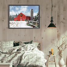 Load image into Gallery viewer, Diamond Painting - Full Round - Red House with Snow Scenery (40*30CM)
