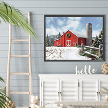 Load image into Gallery viewer, Diamond Painting - Full Round - Red House with Snow Scenery (40*30CM)
