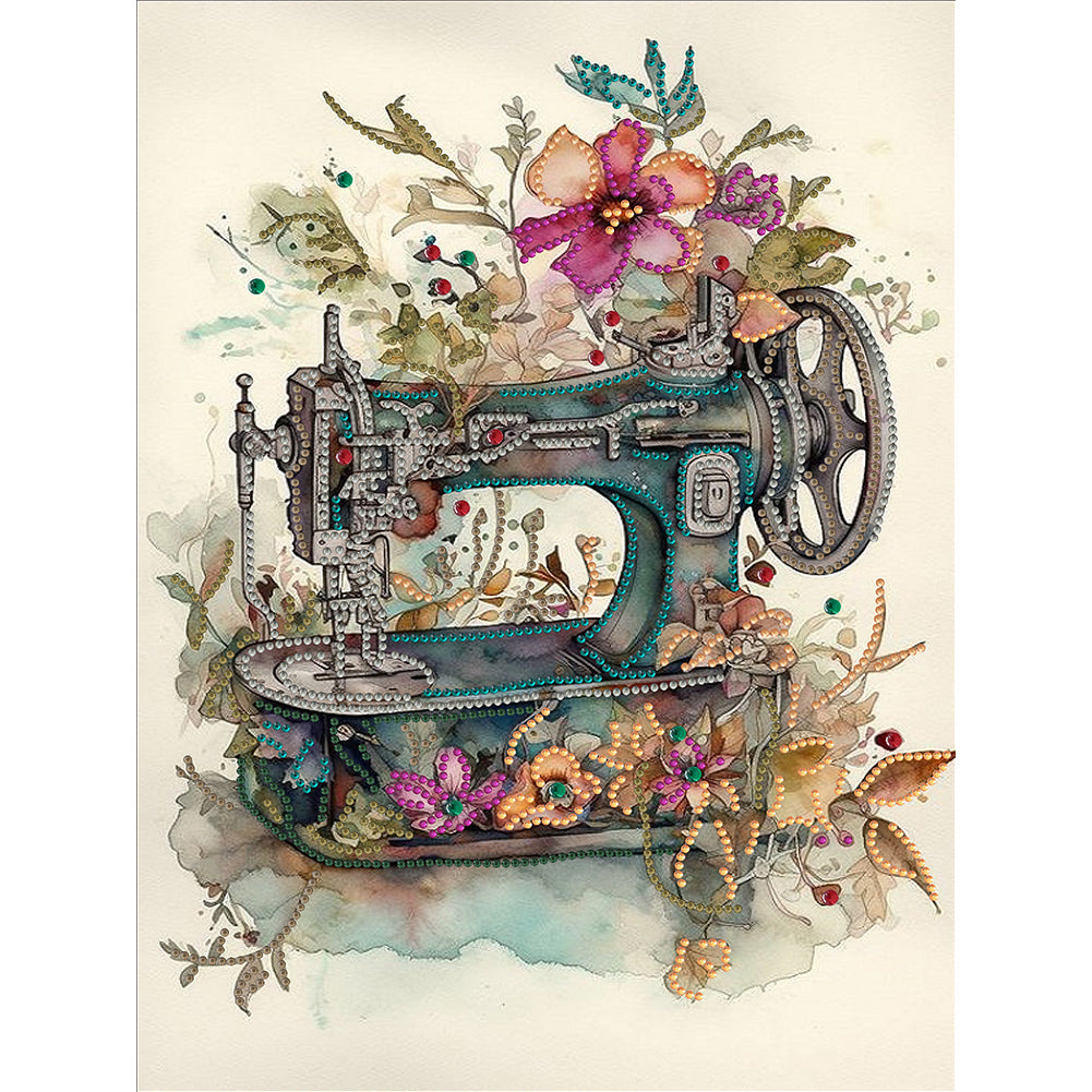 Diamond Painting - Partial Special Shaped - sewing machine (30*40CM)