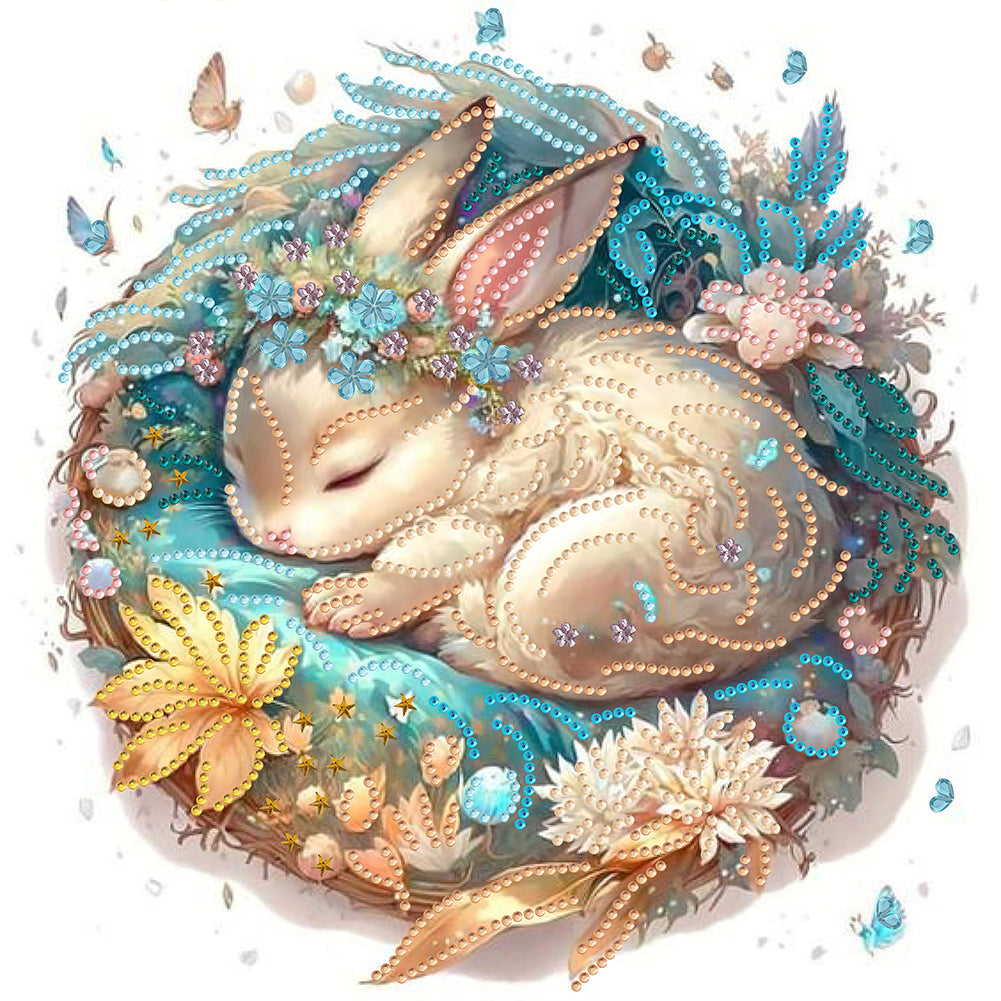 Diamond Painting - Partial Special Shaped - sleeping animals (30*30CM)