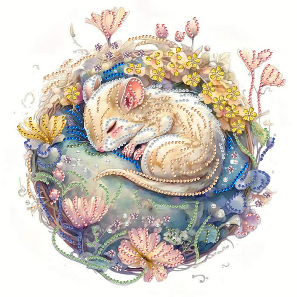 Diamond Painting - Partial Special Shaped - sleeping animals (30*30CM)