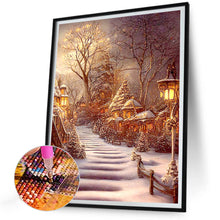 Load image into Gallery viewer, Diamond Painting - Full Round - Snowy night street scene (30*40CM)
